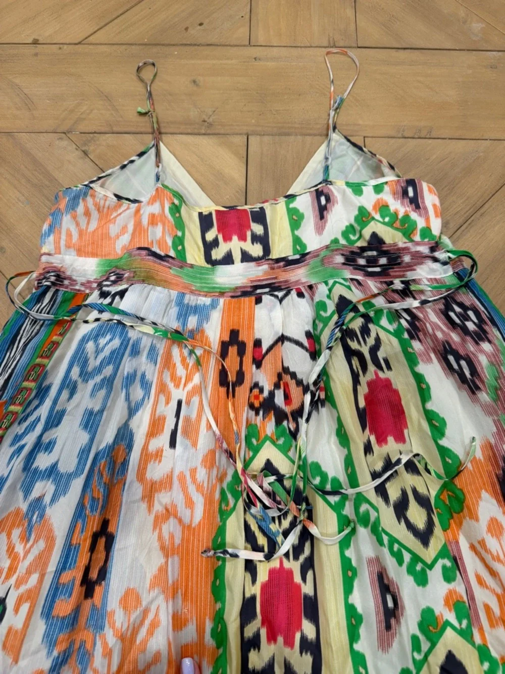 Johnny Was 100% Silk Floral Embroidered Boho Maxi Dress - Multicolor XS - Picture 7 of 11